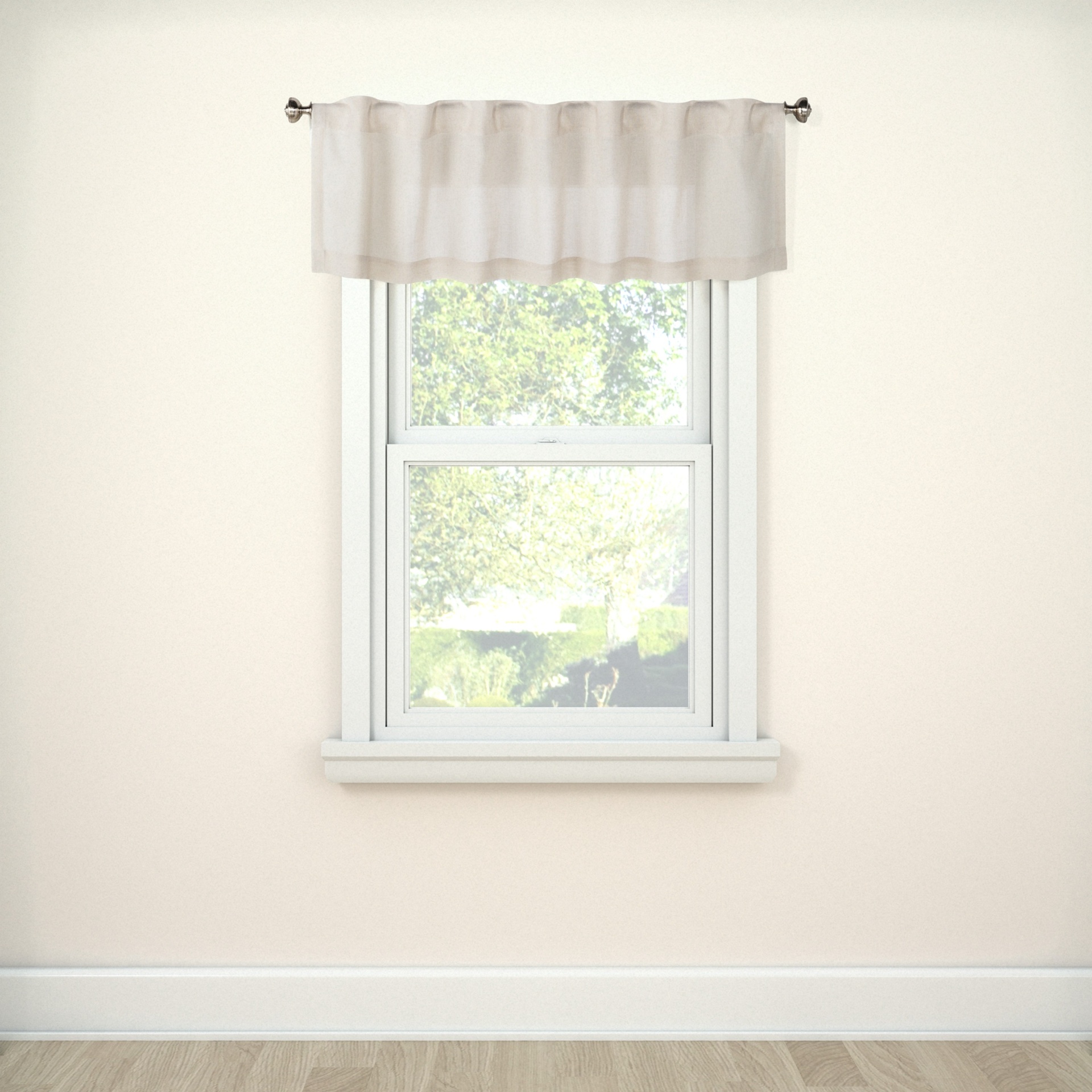 slide 1 of 2, 1pc 54"x15" Light Filtering Bonaire Window Valance Beige - Threshold, 1 ct
