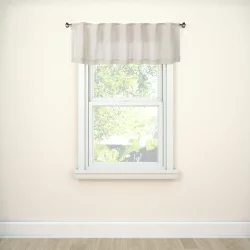 1pc 54"x15" Light Filtering Bonaire Window Valance Beige - Threshold
