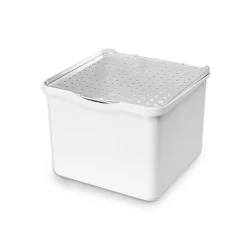 Medium Stacking Bin with Lid Clear/White - Madesmart