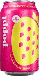 Poppi Strawberry Lemon Prebiotic Soda Can