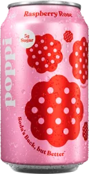 Poppi Raspberry Rose Prebiotic Soda Can