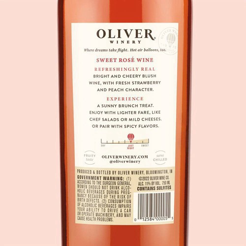 slide 13 of 22, Oliver Winery Sweet Rosé Wine 750mL, 750 ml