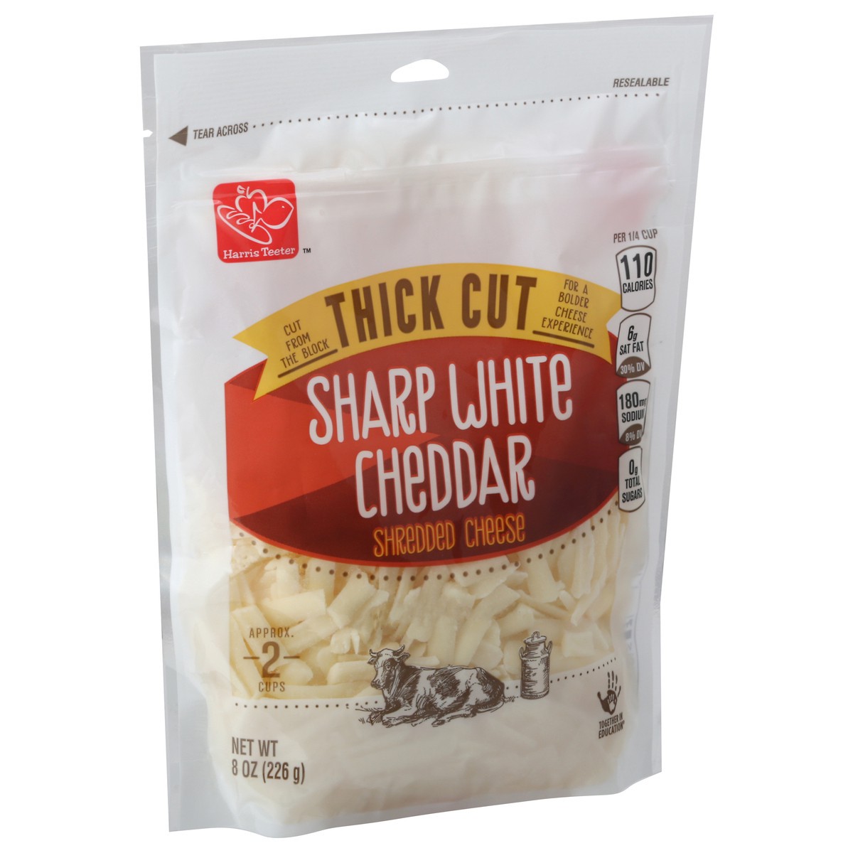 slide 2 of 9, Harris Teeter Thick Cut Wht Sharp Cheddar, 1 ct