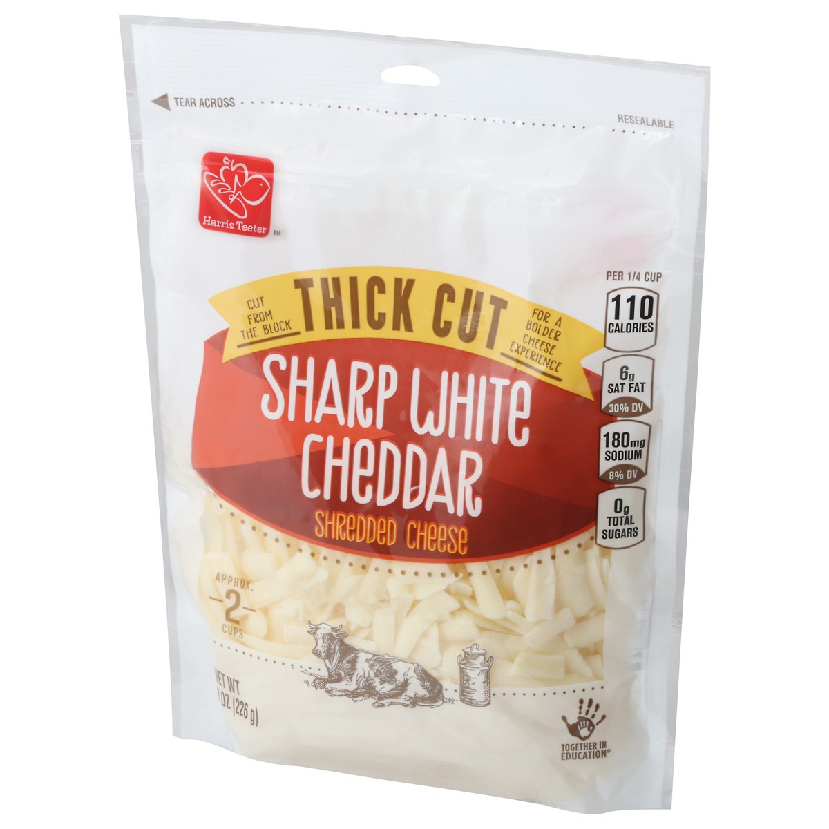 slide 3 of 9, Harris Teeter Thick Cut Wht Sharp Cheddar, 1 ct