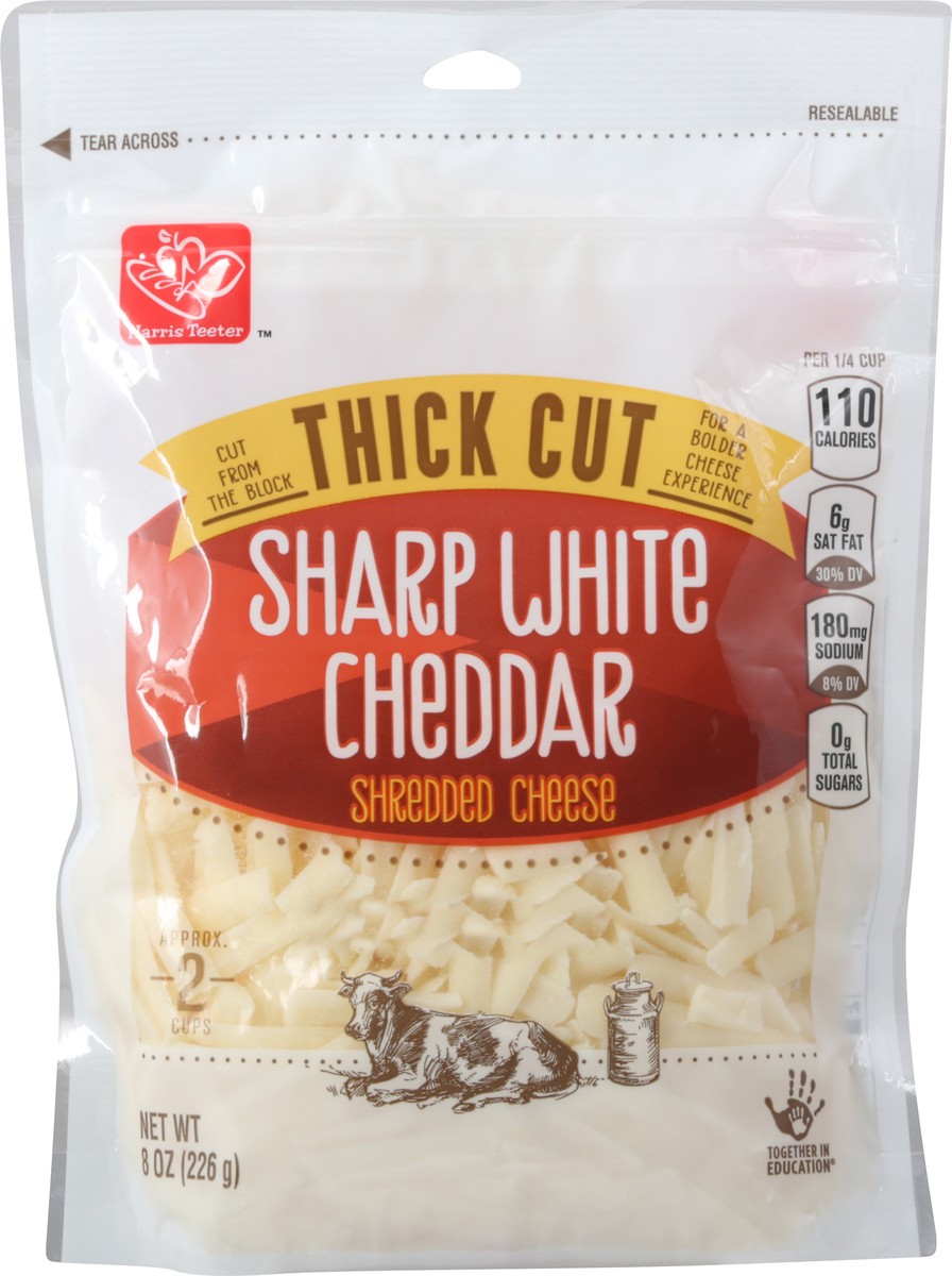 slide 4 of 9, Harris Teeter Thick Cut Wht Sharp Cheddar, 1 ct