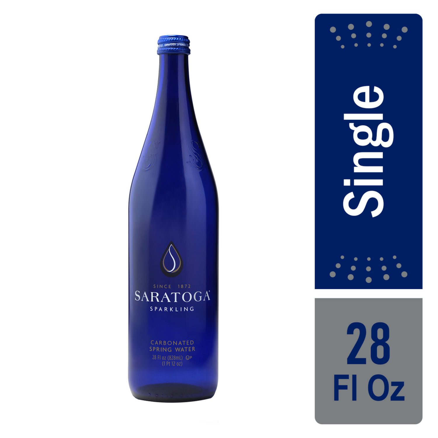 slide 1 of 4, Saratoga Sparkling Spring Water, Glass Water Bottle- 28 fl oz, 28 fl oz