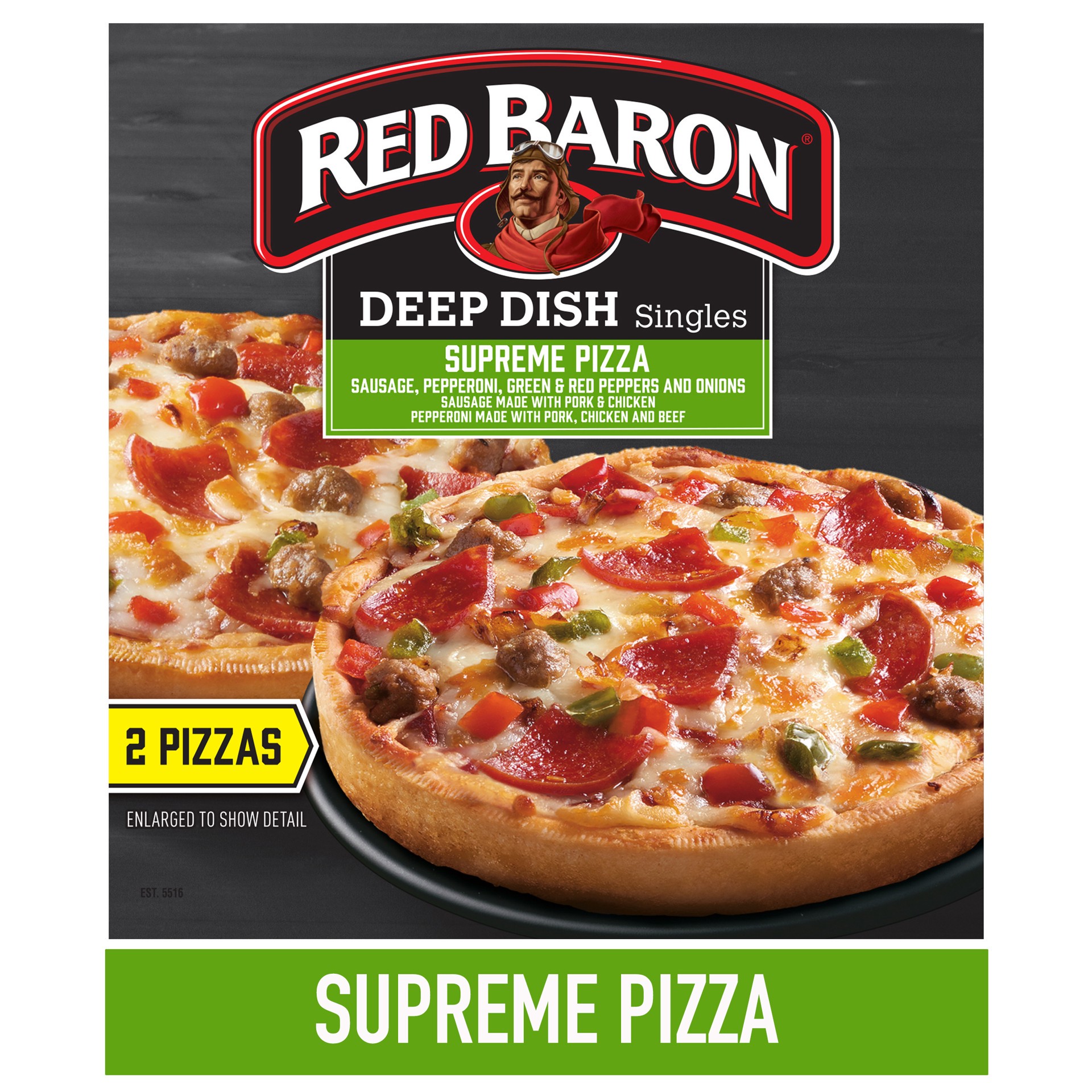 slide 4 of 5, Red Baron Deep Dish Singles Supreme Frozen Pizza - 11.5oz, 11.5 oz
