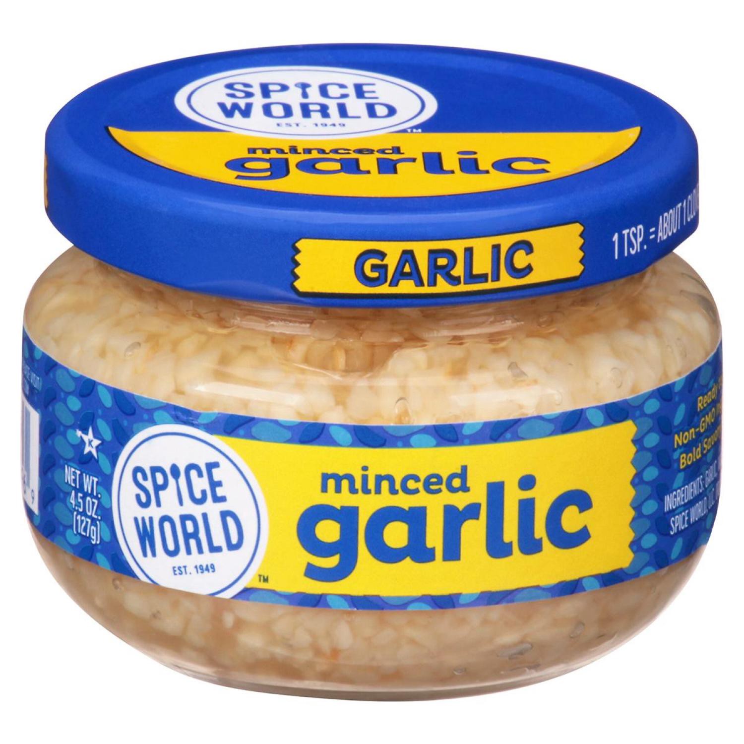 slide 1 of 1, Spice World Minced Garlic, 4.5 Oz, 4.5 oz