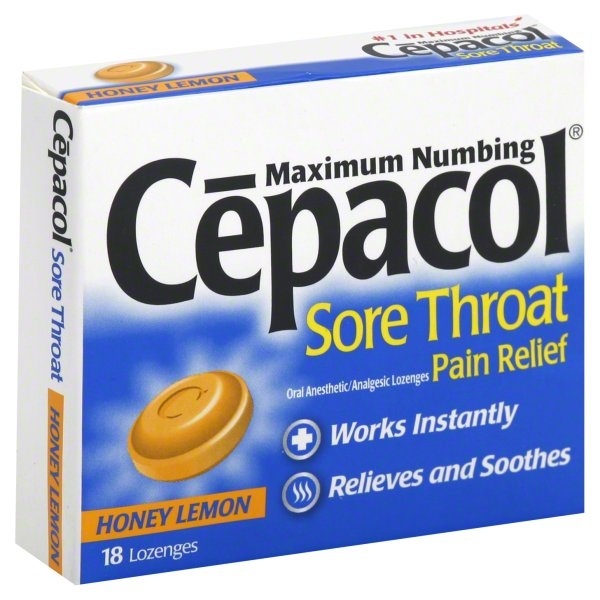 slide 1 of 5, Cepacol Sore Throat Maximum Numbing Lozenges Honey Lemon, 18 ct