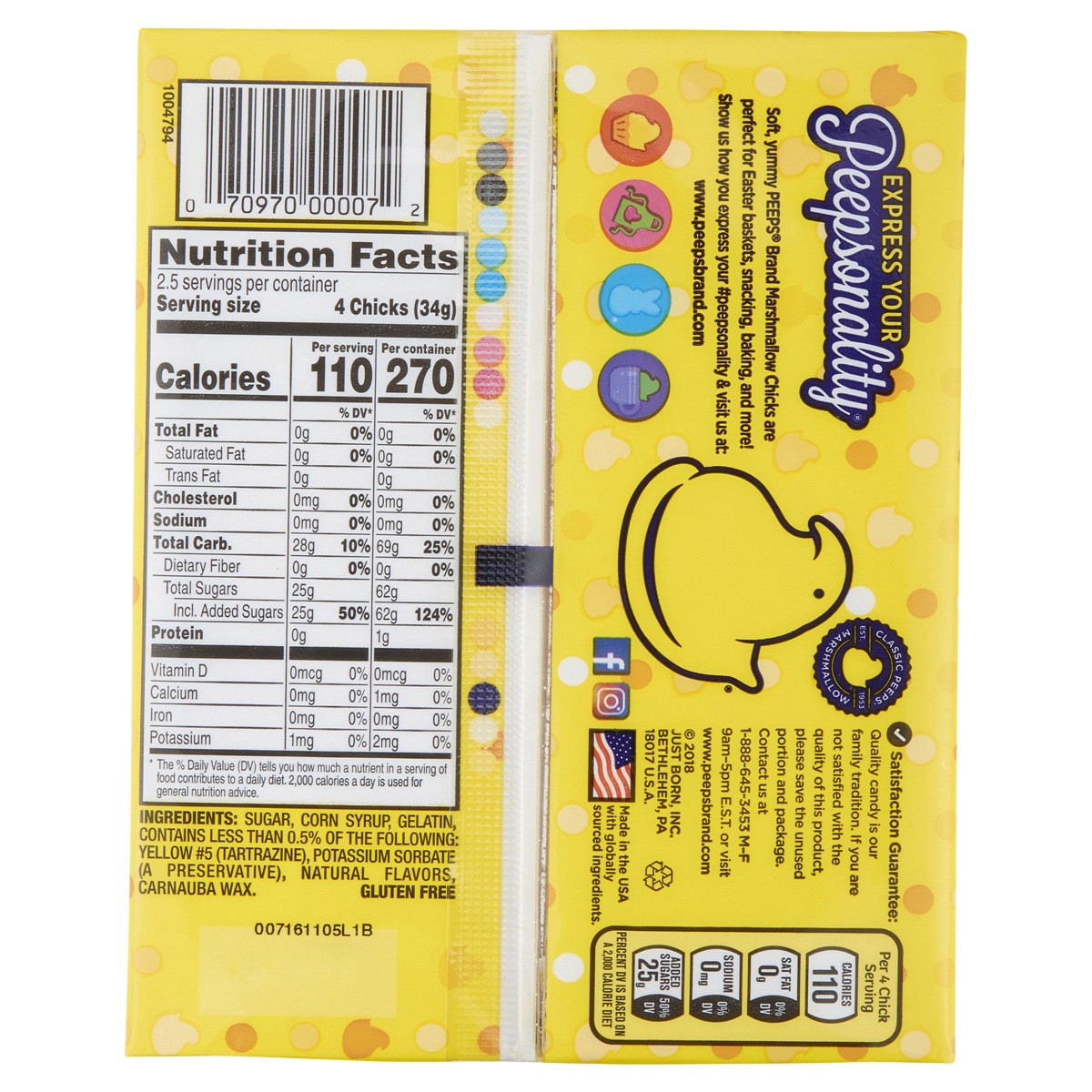 slide 2 of 2, Peeps Marshmallow Easter Chicks - Yellow, 10 ct