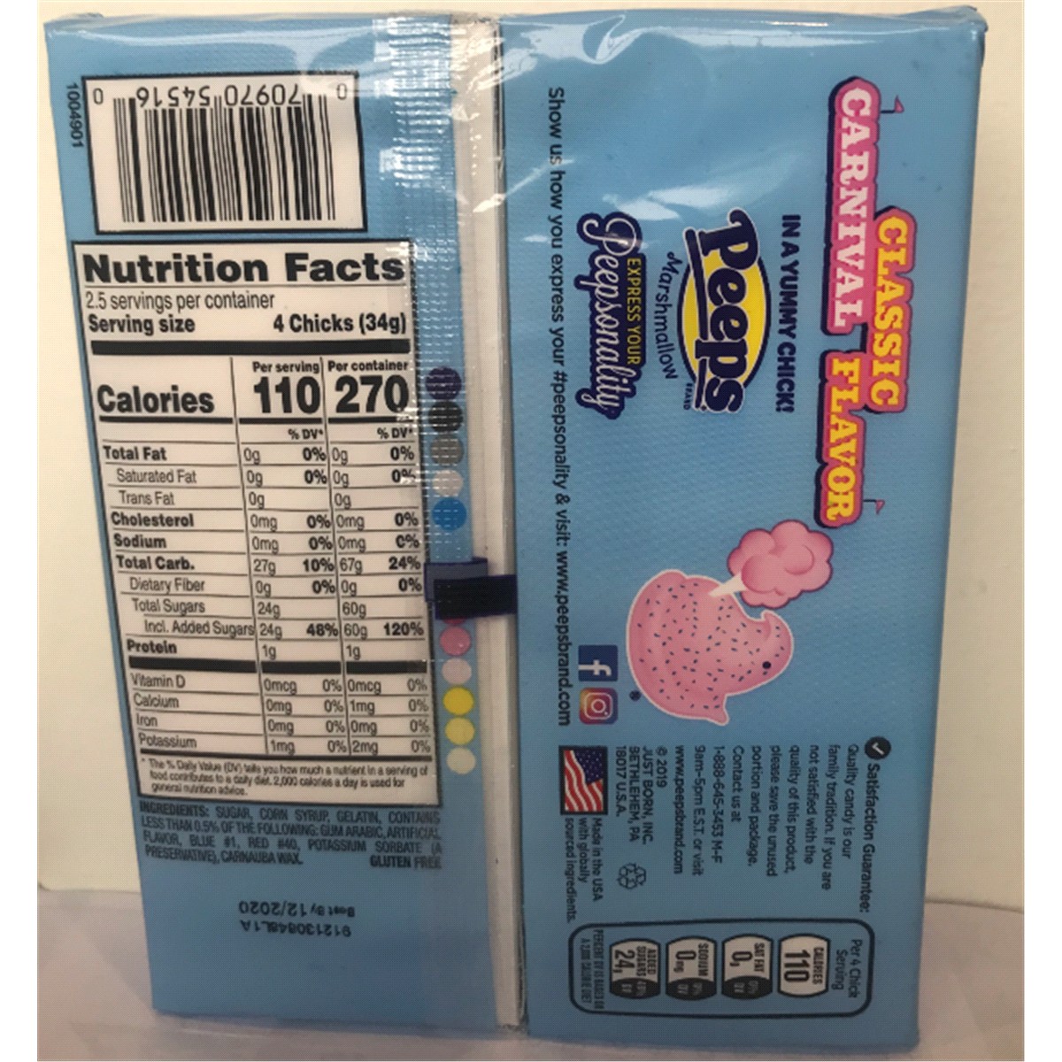 slide 2 of 2, Peeps Cotton Candy Flavored Marshmallow 10 ea, 10 ct