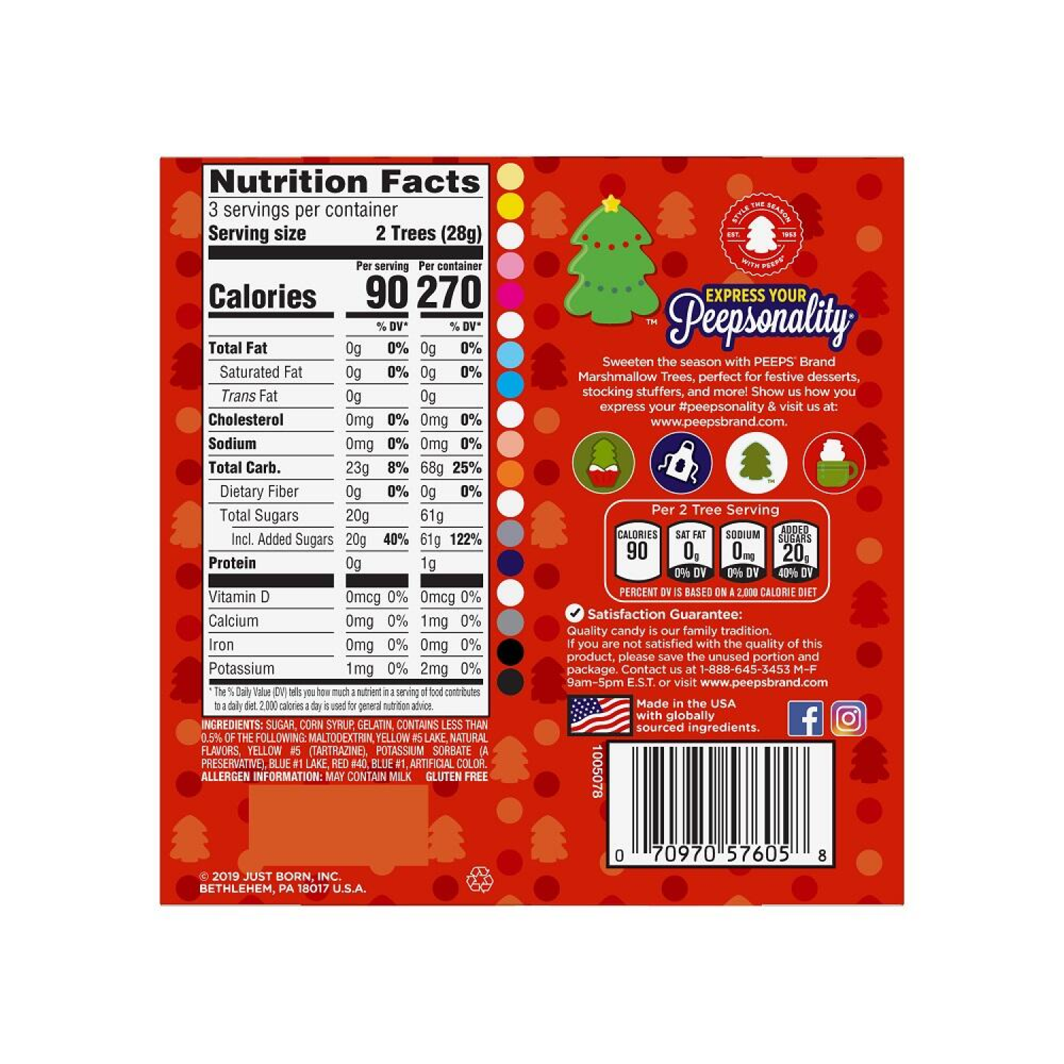 slide 2 of 2, Peeps Marshmallow Trees - 3 oz, 3 oz