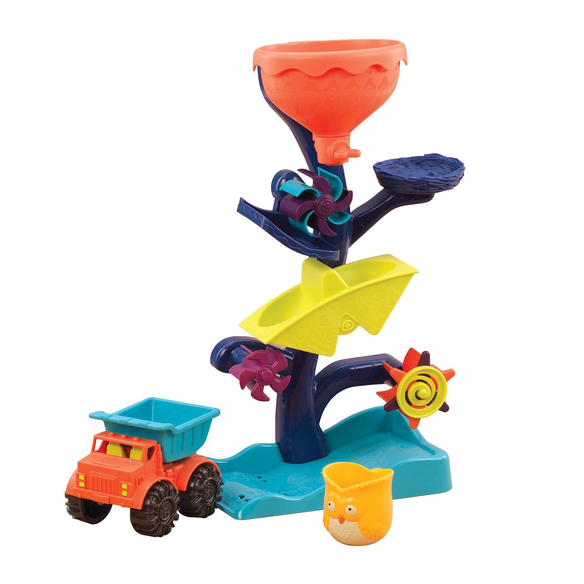 slide 1 of 3, B. toys Water Wheel Toy - Owl About Waterfalls, 1 ct