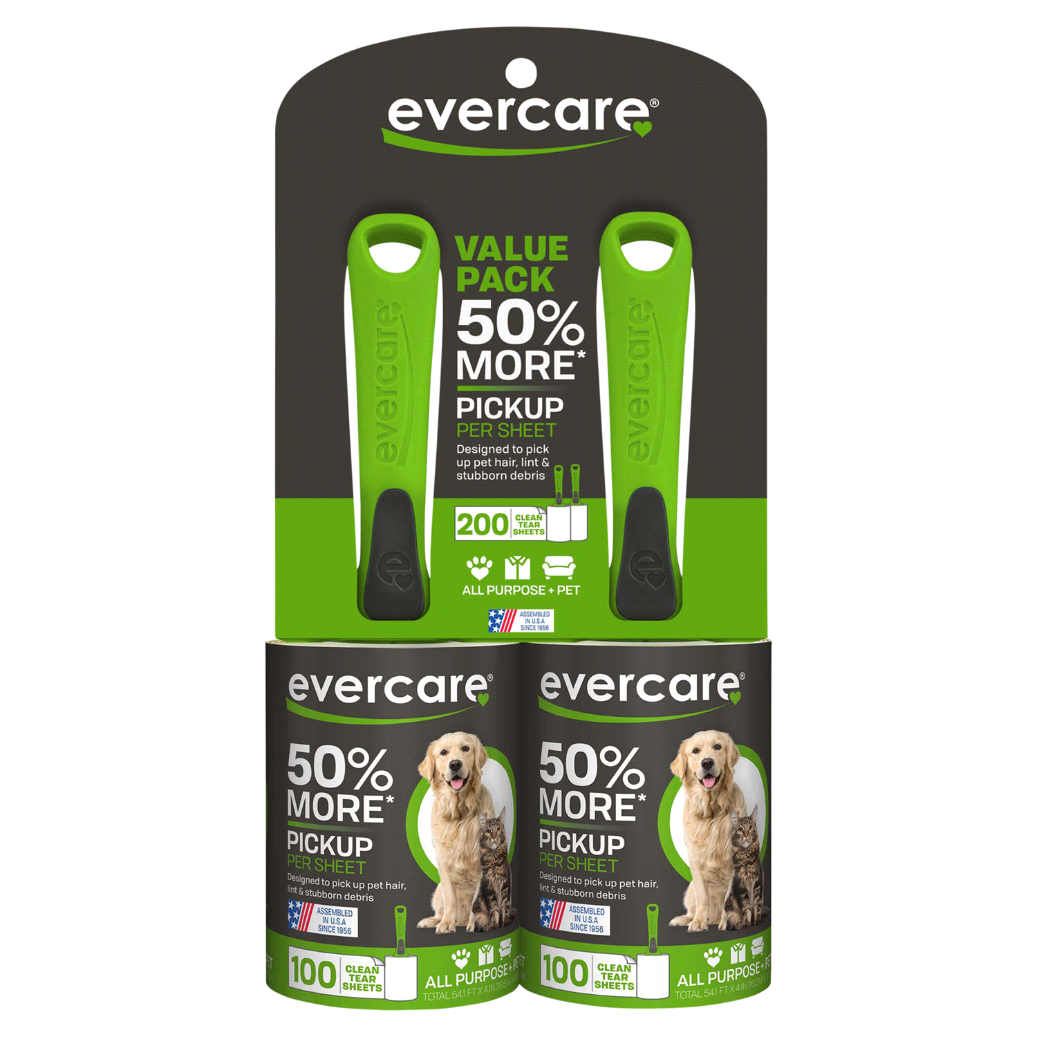 slide 1 of 1, Evercare Pet Extreme Value Pack Lint Roller, 2 ct