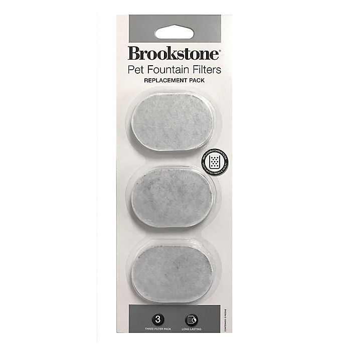 slide 2 of 3, Brookstone Motion Sensor Pet Water Fountain Replacement Filters, 3 ct