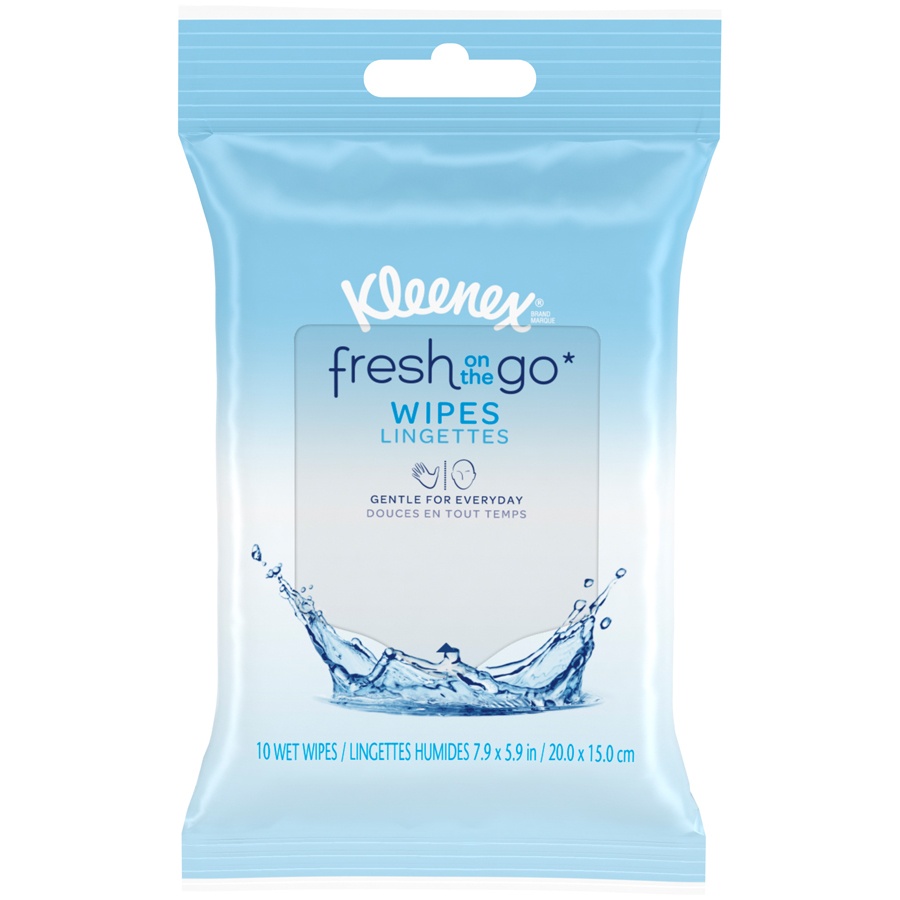 slide 1 of 1, Kleenex Fresh on the go Wipes, 10 ct