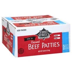 First Street Ground Beef Patties Red 5/1 75% Lean