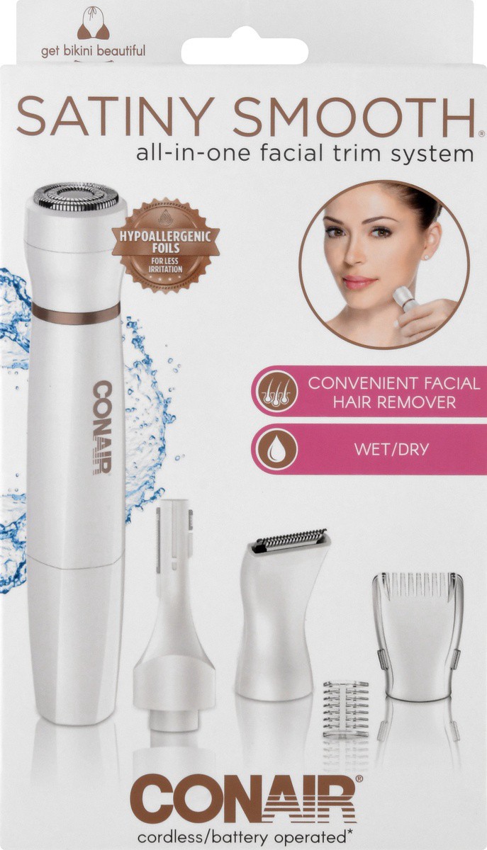 slide 6 of 9, Conair Satiny Smooth Facial Trim System All In One Wet/Dry - Each, 1 ct