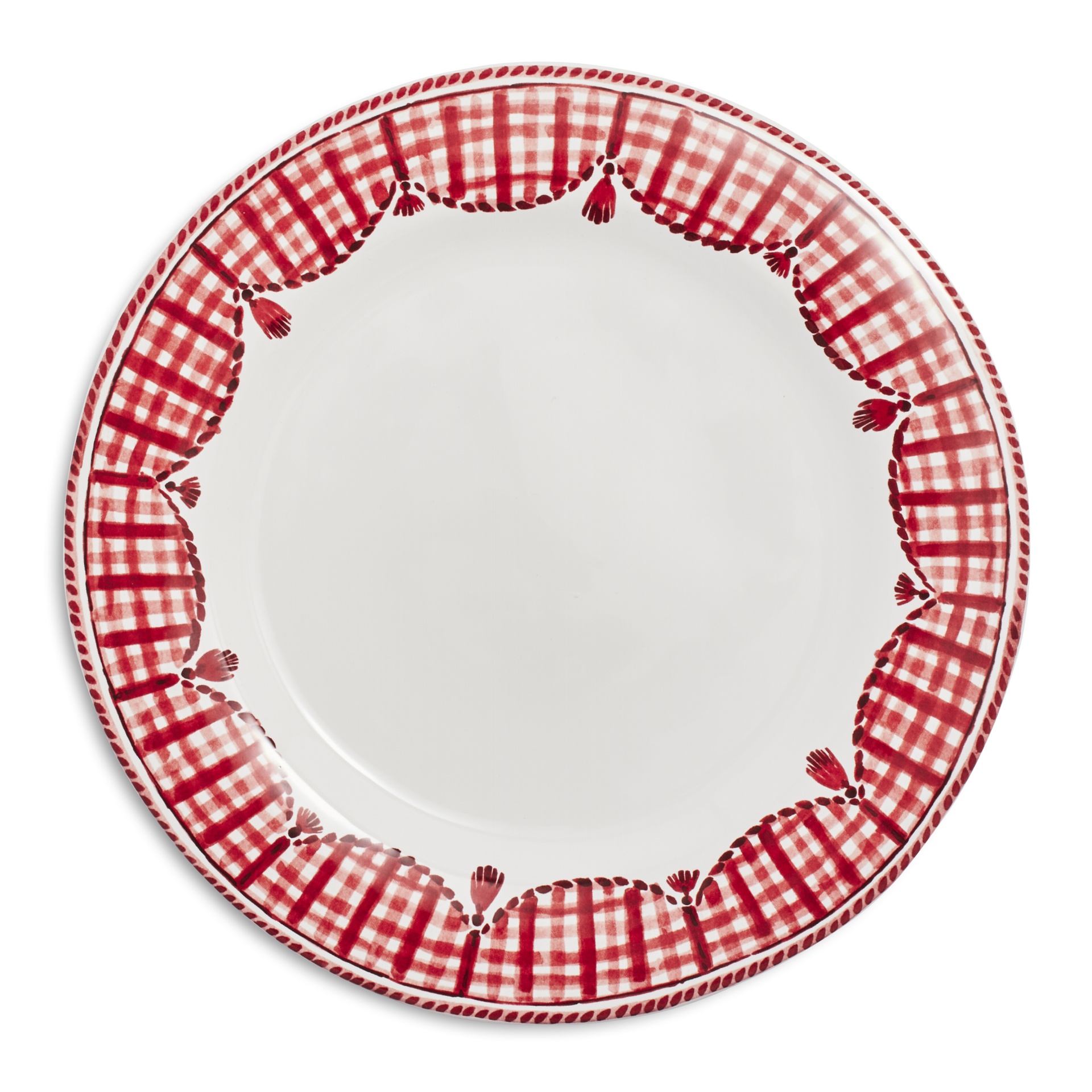 slide 1 of 1, Sur La Table Gingham Dinner Plate, Red, 1 ct