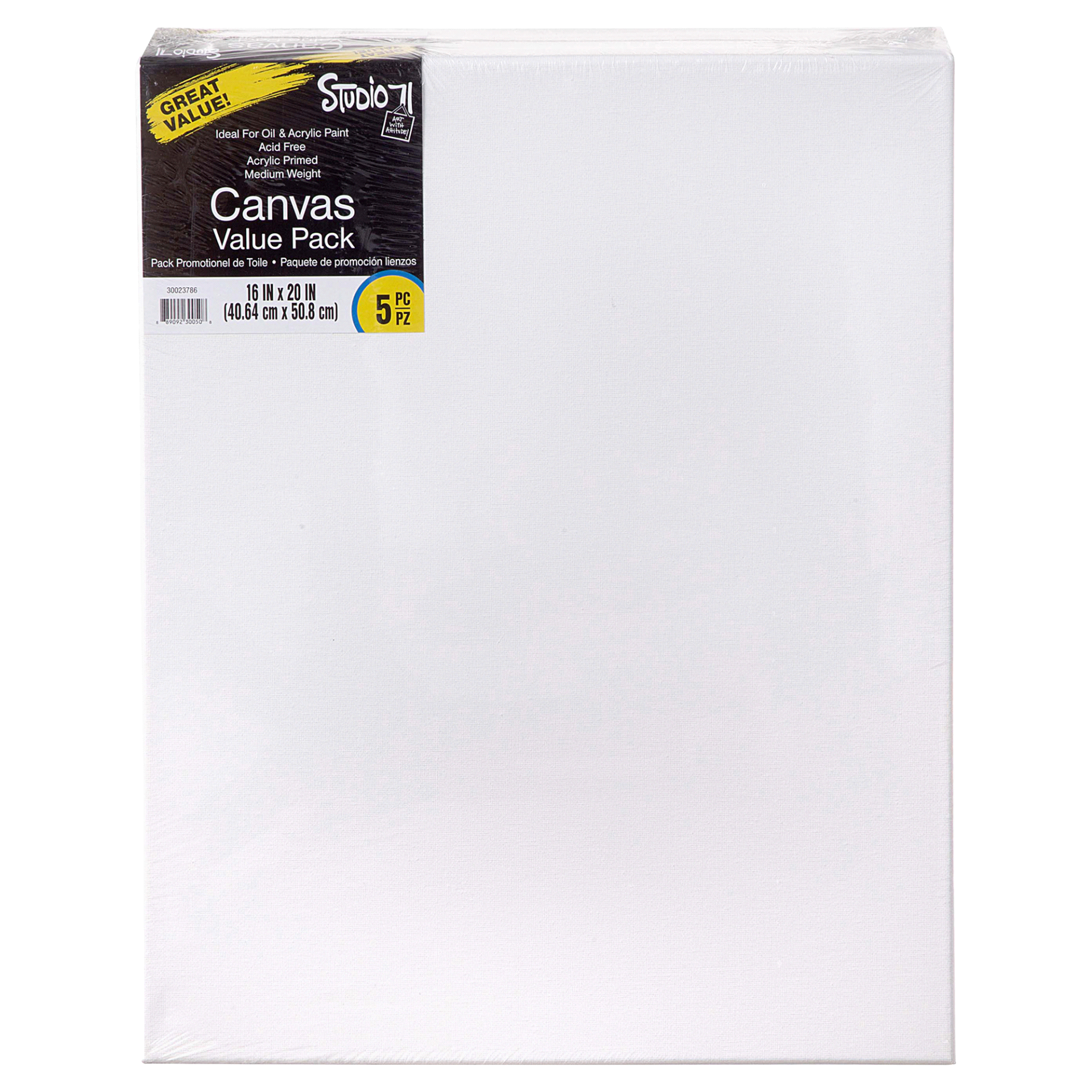 slide 1 of 1, Darice Canvas Value Pack 16x20, 5 ct