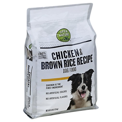 slide 1 of 1, Open Nature Dog Food Chicken & Brown Rice Recipe Bag, 6 lb