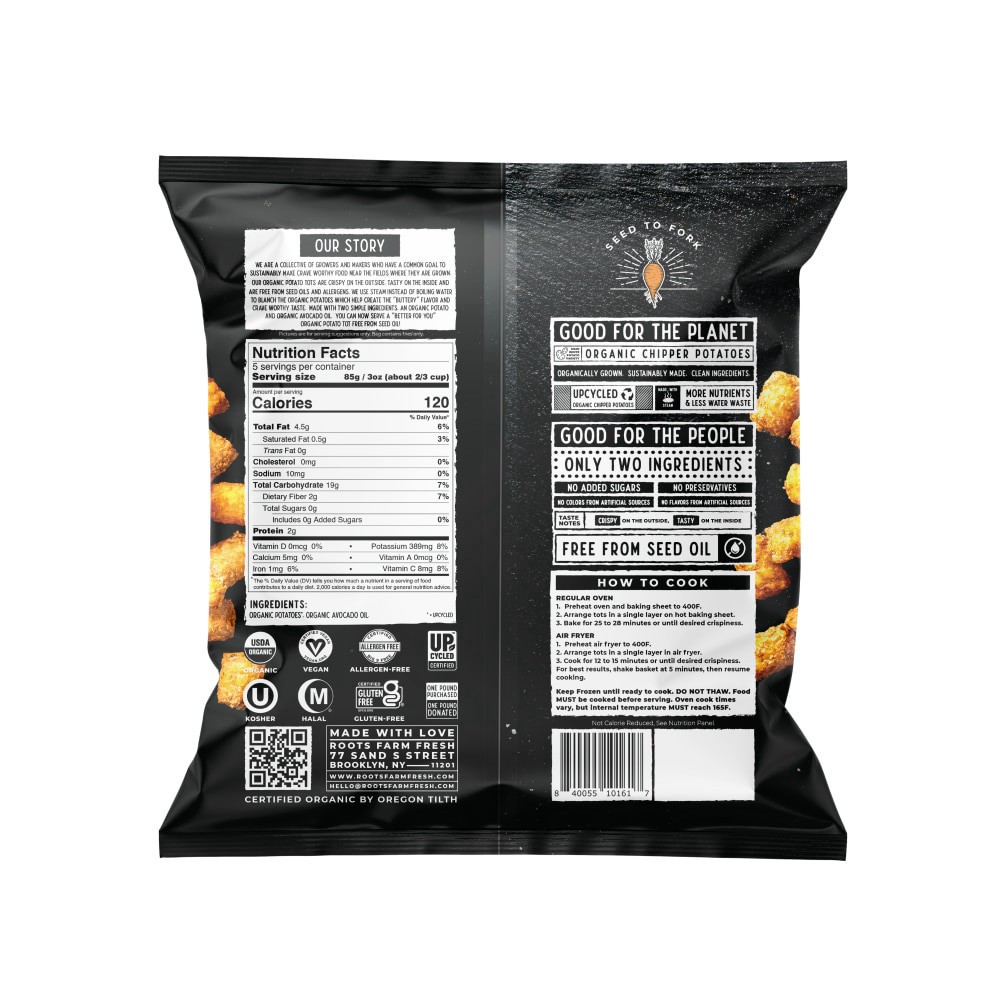 slide 2 of 2, Roots Farm Fresh World Famous Tater Tots, 15 oz