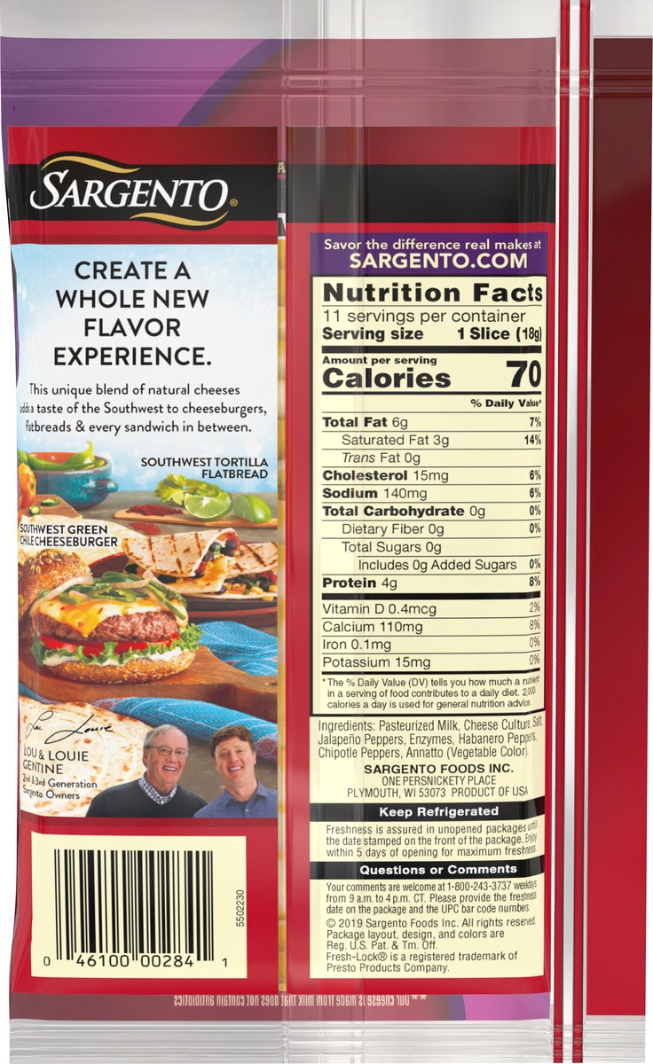 slide 2 of 9, Sargento Blends 4 Cheese Southwest Sliced Cheese 7 oz. Pack, 7 oz