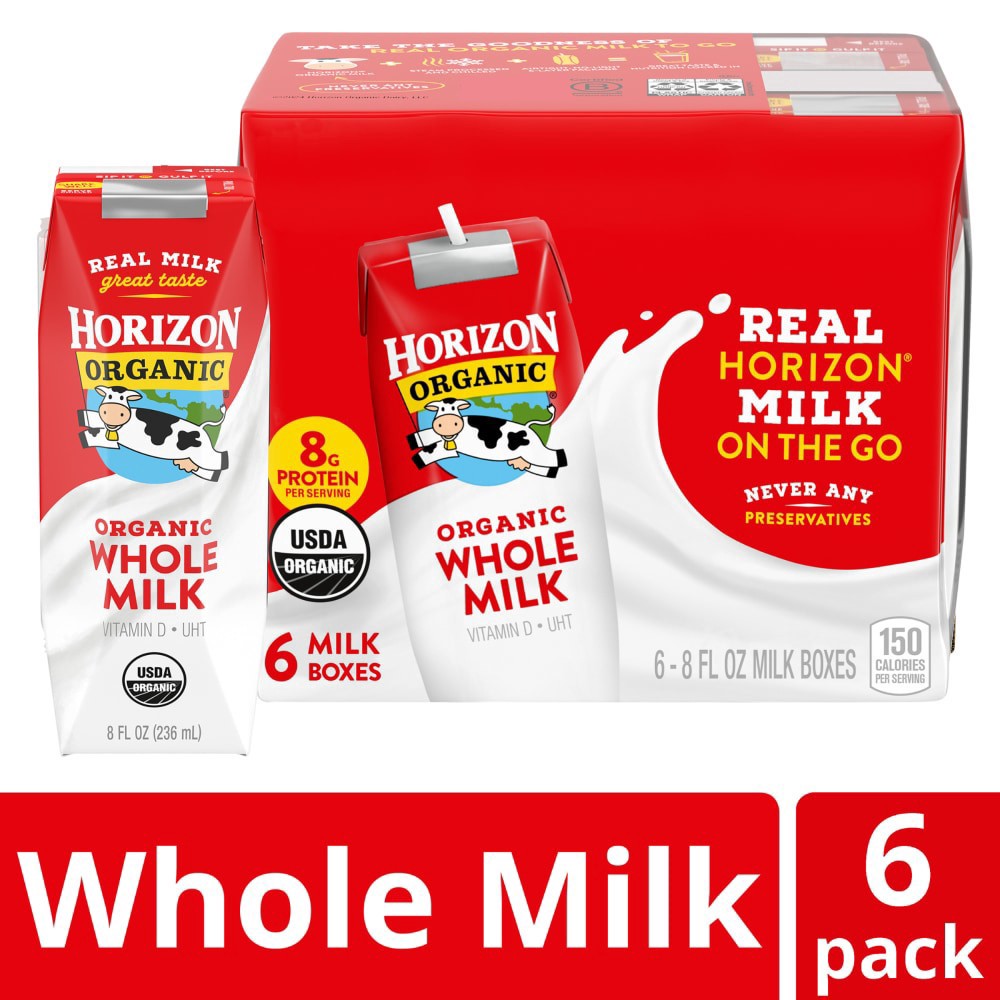slide 2 of 6, Horizon Organic Shelf Stable Whole Milk, 6 ct; 8 fl oz