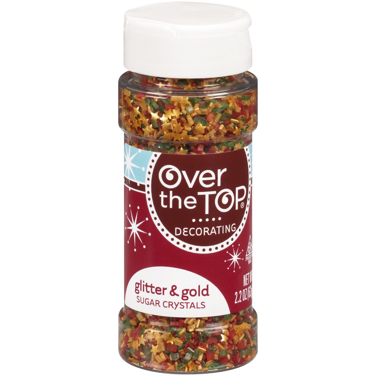 slide 13 of 13, Over The Top Glitter & Gold Sugar Crystals - 2.2 oz, 2.2 oz
