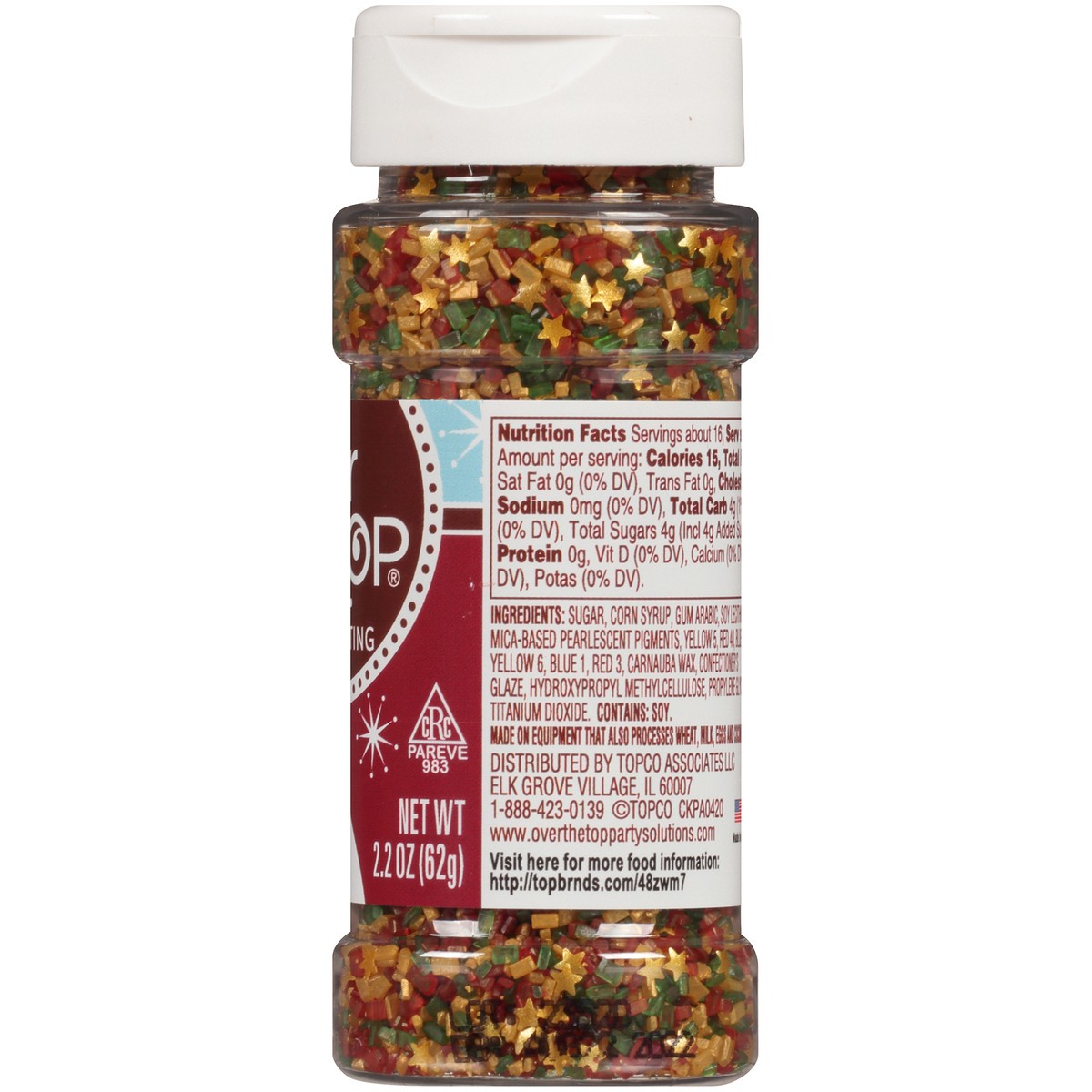 slide 10 of 13, Over The Top Glitter & Gold Sugar Crystals - 2.2 oz, 2.2 oz