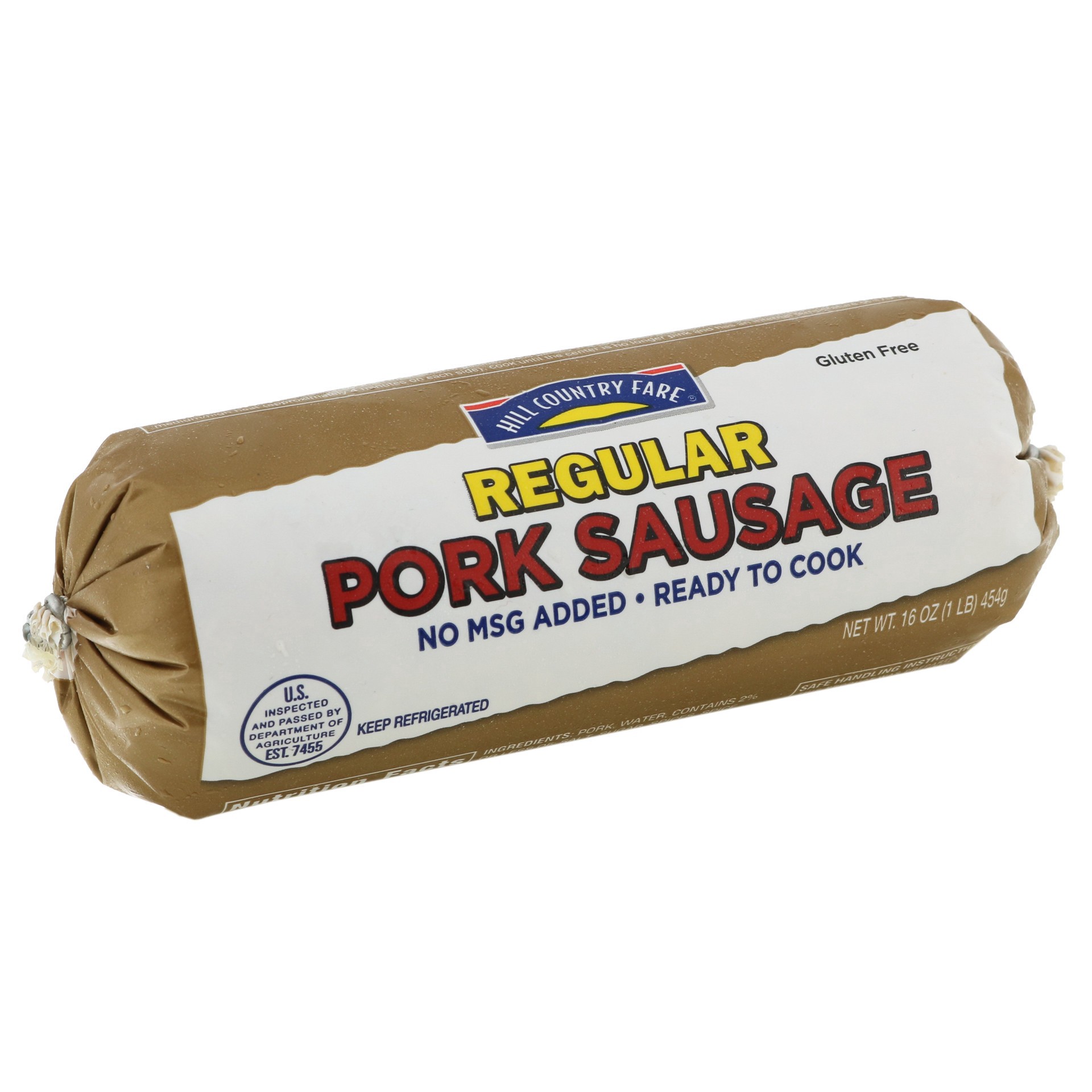 slide 1 of 1, Hill Country Fare Pork Sausage - Regular, 16 oz