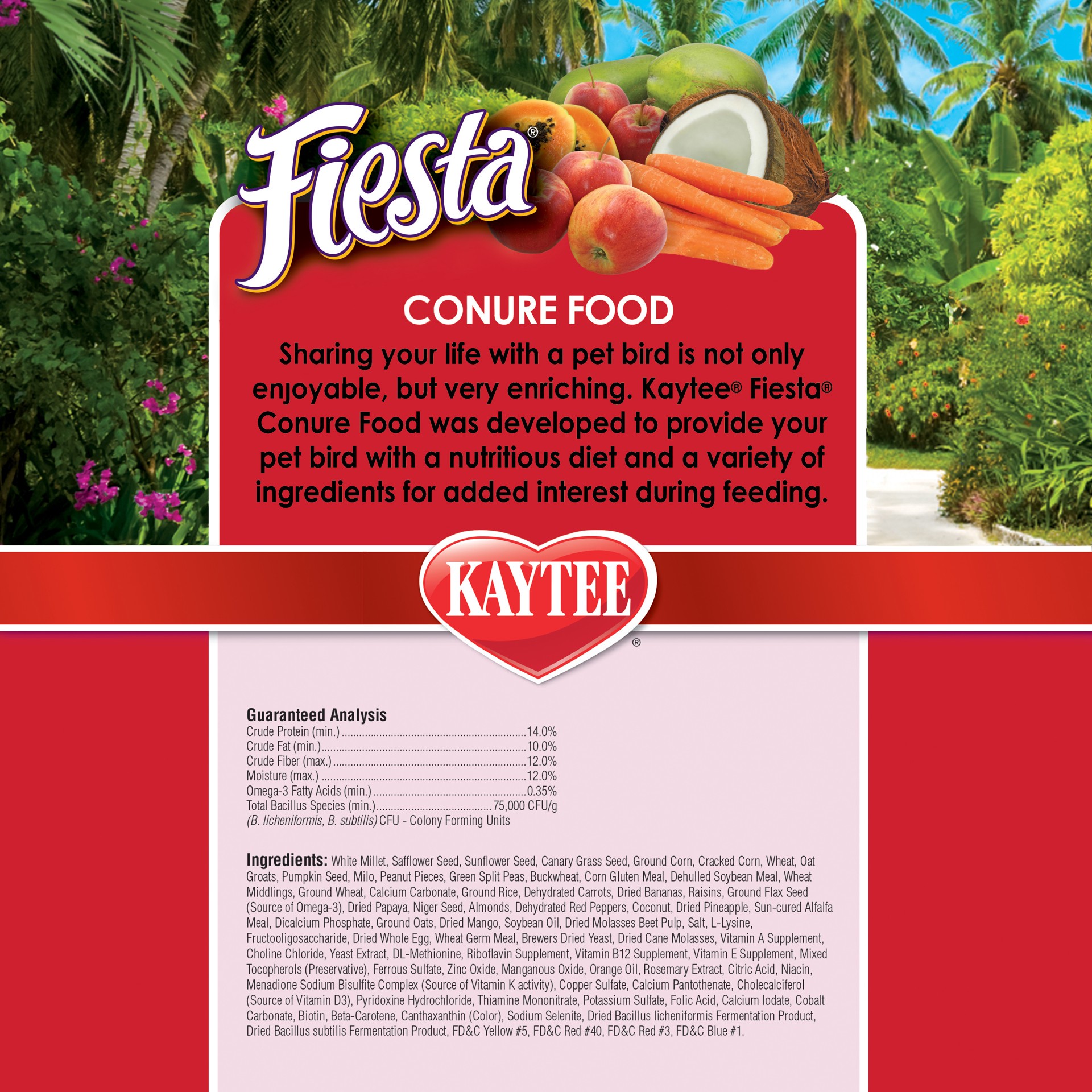 slide 9 of 10, Kaytee Pet Specialty Kaytee Fiesta Conure 4.5 lb, Fortified Gourmet Diet, 1 ct