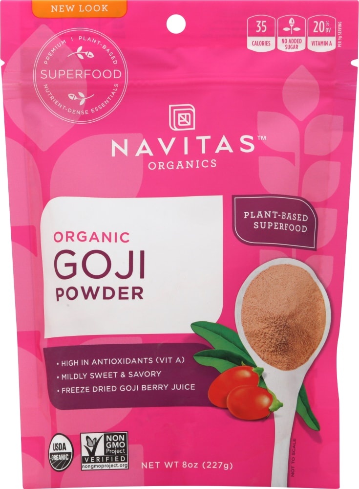 slide 1 of 2, Navitas Naturals Goji Berry Powder, Organic, Freeze-Dried, 8 oz