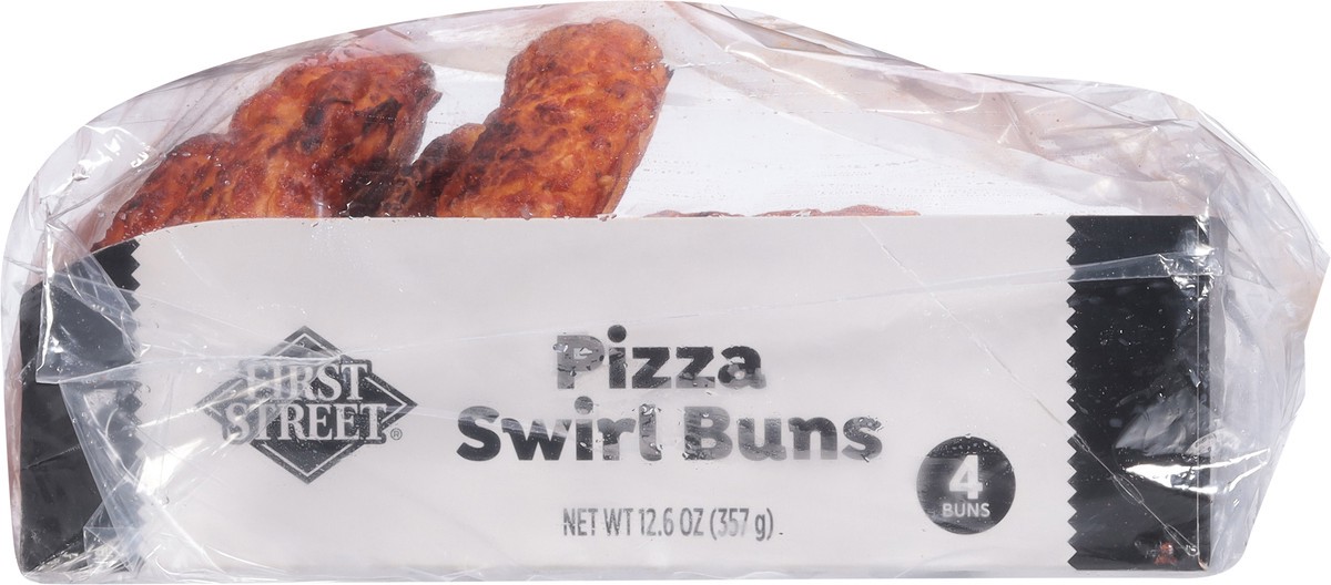 slide 7 of 14, First Street Pizza Swirl Buns 4 Ct, 12.6 oz