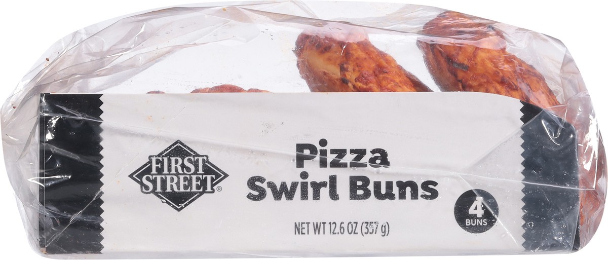 slide 13 of 14, First Street Pizza Swirl Buns 4 Ct, 12.6 oz