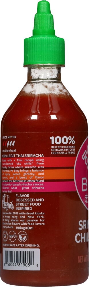slide 4 of 4, Mr Bing Sriracha Chili Sauce, 18 oz