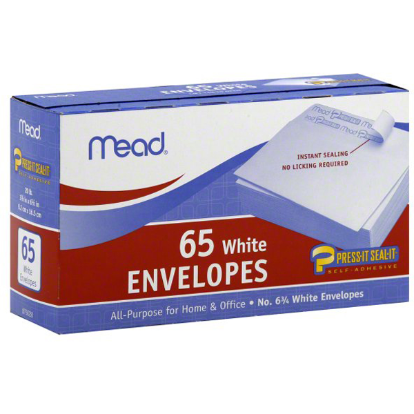 slide 1 of 4, Mead Envelopes 65 ea, 65 ct