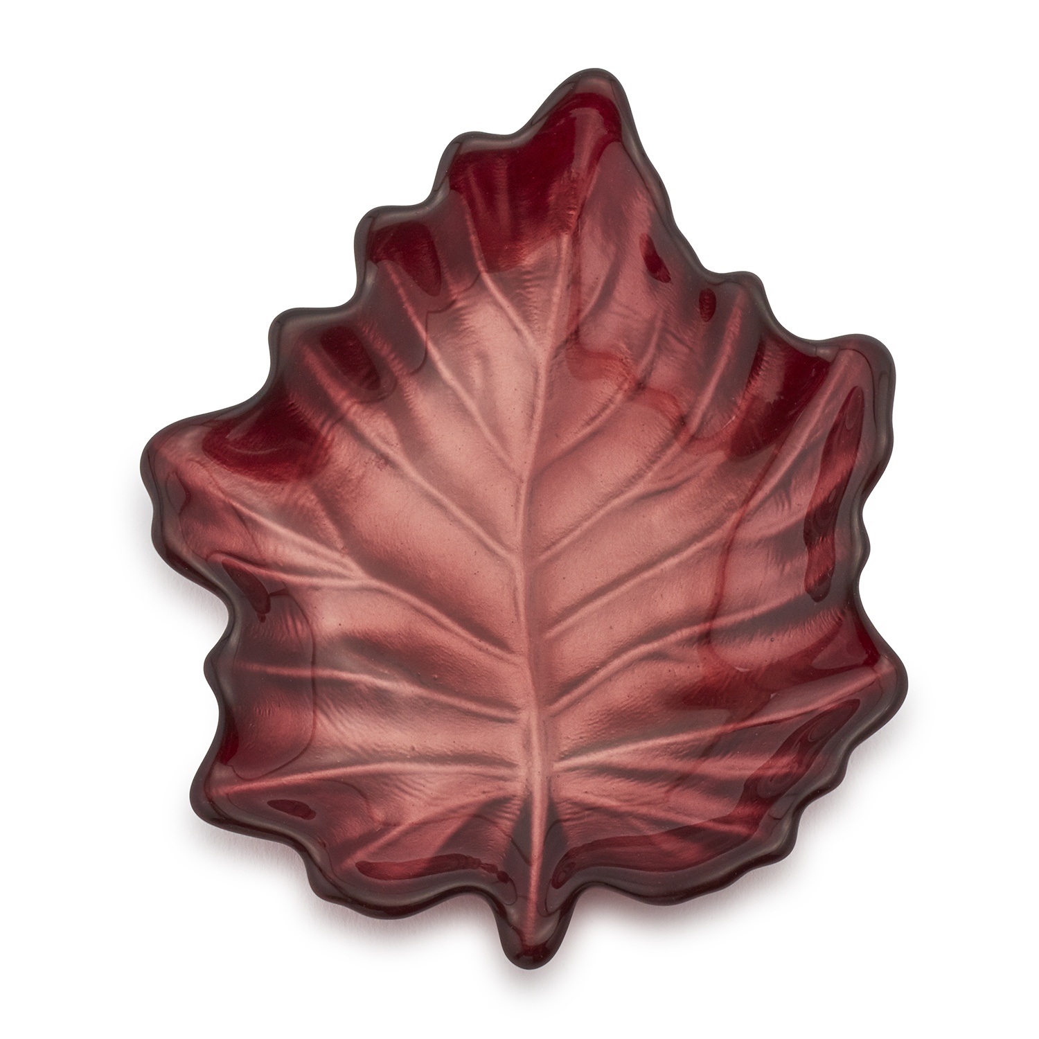 slide 1 of 1, Sur La Table Glass Leaf Plate, Red, 1 ct