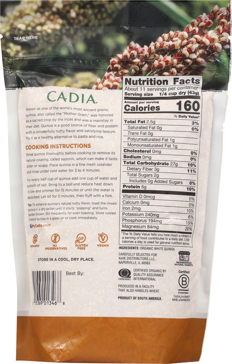 slide 3 of 13, Cadia Organic White Quinoa 16 oz, 16 oz