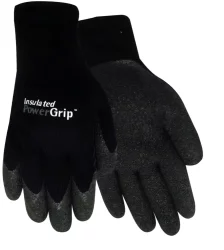 Red Steer Glove Company Insulated Powergrip Rubber Palm Gloves - Black