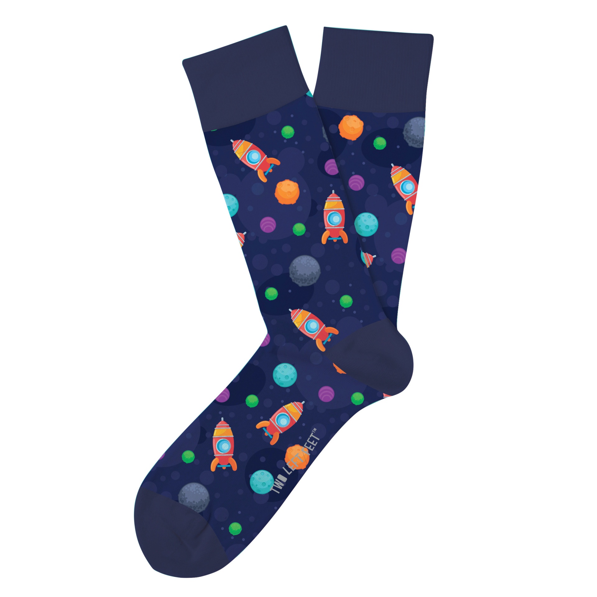 slide 1 of 1, Two Left Feet Intergalactic Small Feet Socks, 1 pair