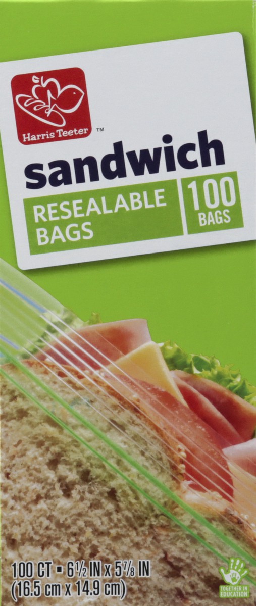 slide 9 of 11, Harris Teeter Sandwich Bags Recloseable, 100 ct
