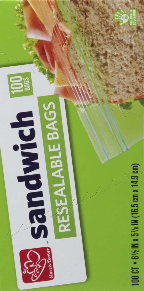 slide 10 of 11, Harris Teeter Sandwich Bags Recloseable, 100 ct