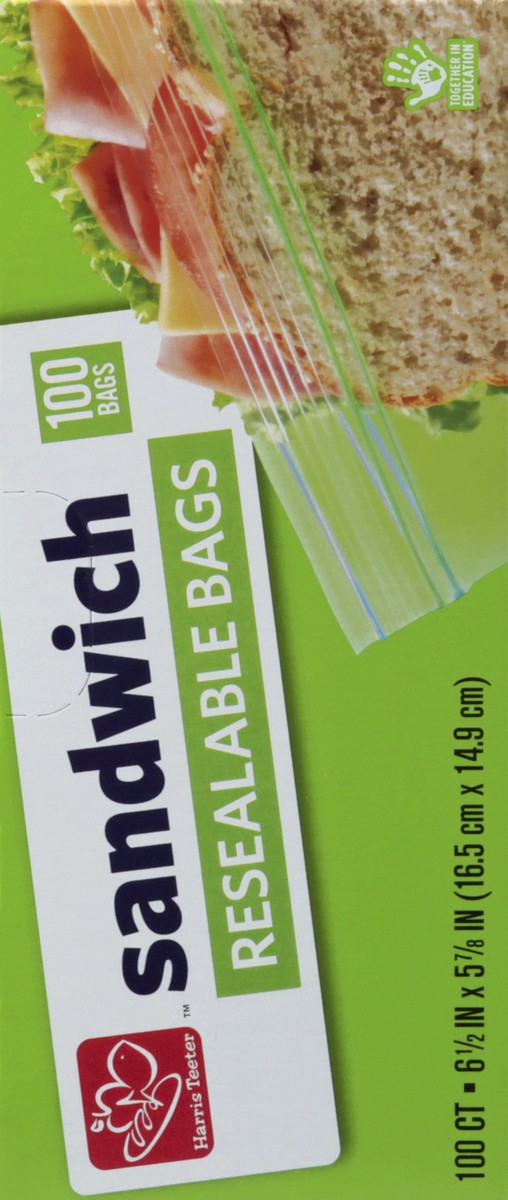 slide 5 of 11, Harris Teeter Sandwich Bags Recloseable, 100 ct