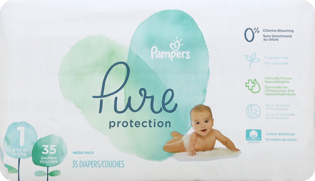 slide 4 of 5, Pampers Diapers , 35 ct