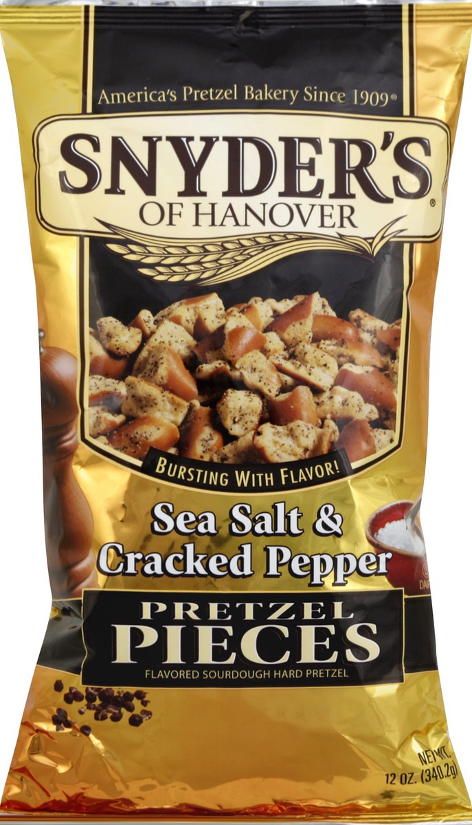 slide 5 of 6, Snyder's of Hanover Sea Salt & Cracked Pepper Pretzel Pieces, 12 oz