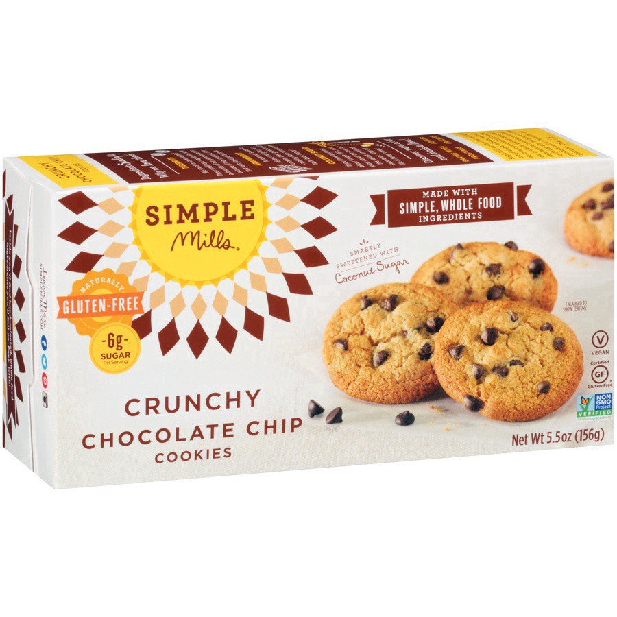 slide 27 of 28, Simple Mills Chocolate Chip Crunchy Almond Flour Cookies, 5.5 oz