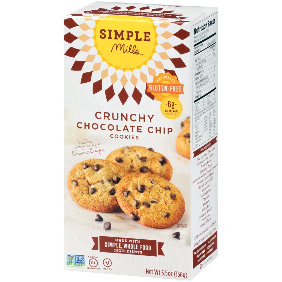 slide 12 of 28, Simple Mills Crunchy Almond Flour Chocolate Chip Cookies 5.5 oz, 5.5 oz