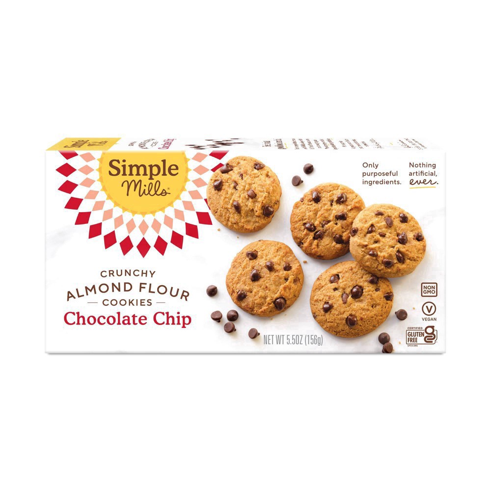 slide 23 of 28, Simple Mills Chocolate Chip Crunchy Almond Flour Cookies, 5.5 oz