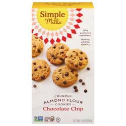 Simple Mills Crunchy Almond Flour Chocolate Chip Cookies 5.5 oz